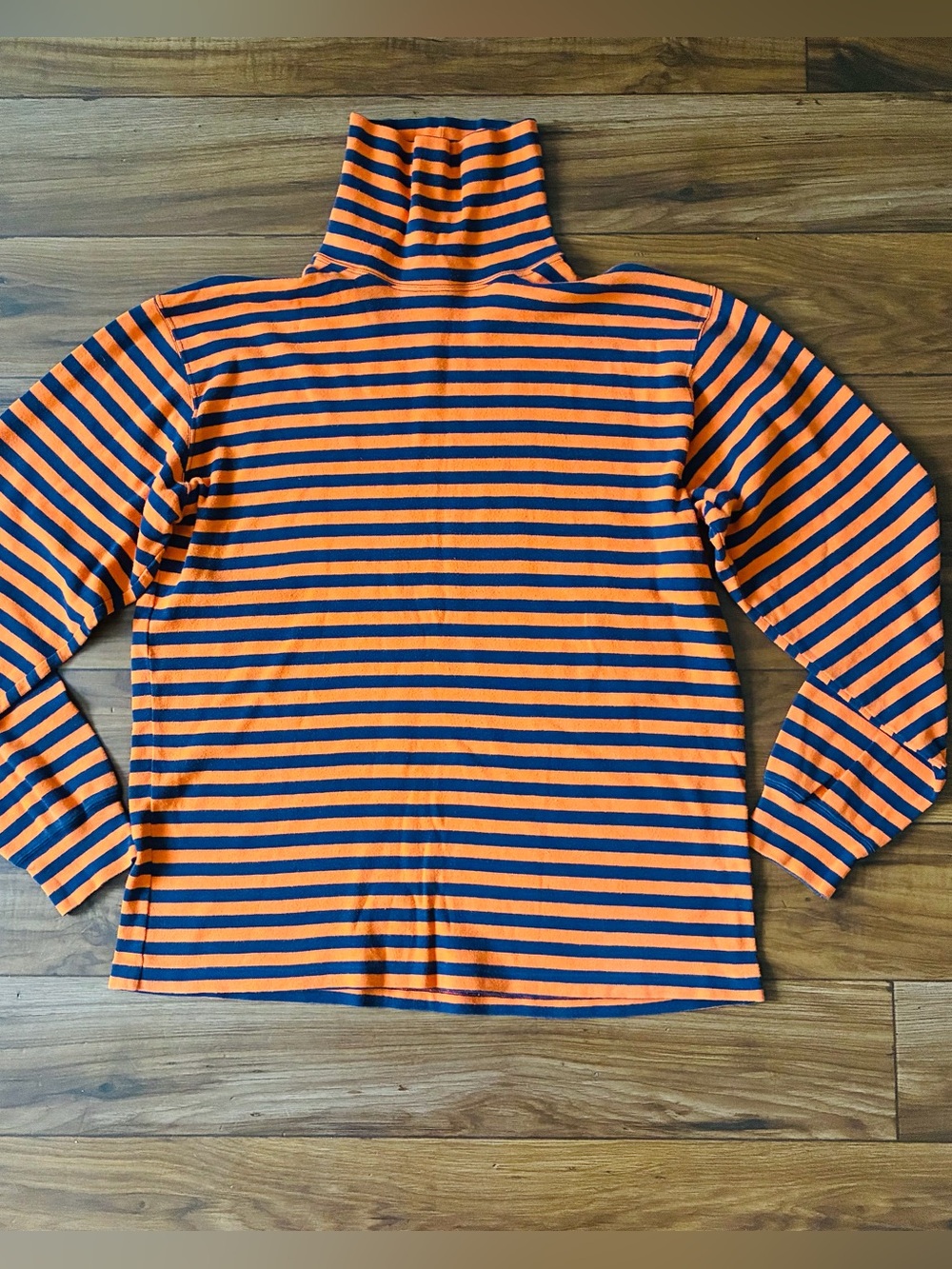 Vintage J.Crew Oarsman Women’s Turtleneck Orange/Navy Blue Long Sleeve Size L